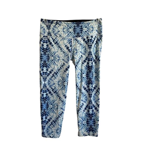 Victoria’s Secret VSX Y2K Knockout Blue Tie Dye Capri Leggings - Large - Picture 1 of 9